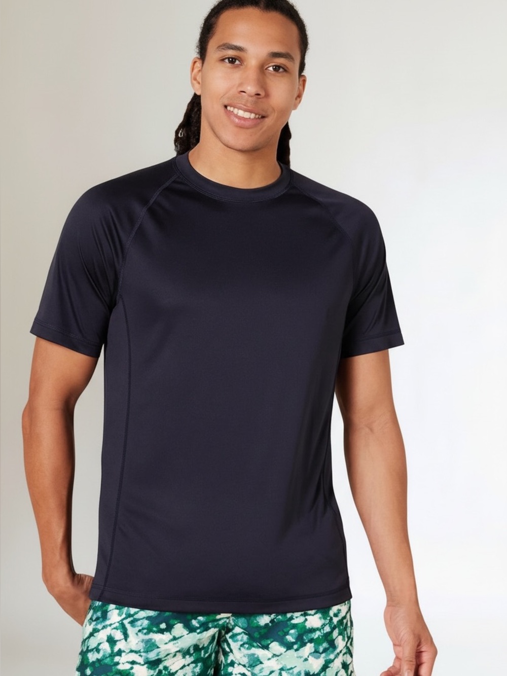 Men's Short Sleeve Swim Rash Guard - Black